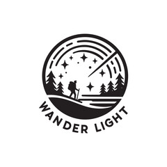 wander light silhouette vector clip art logo