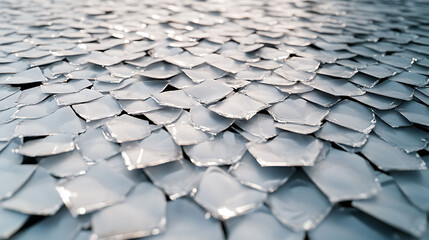 Stunning abstract closeup of overlapping, silverygrey scales.  Perfect for backgrounds, textures, or design projects requiring a modern, sophisticated aesthetic.