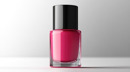 bottle of pink nail polish isolated on transparent background Generative Ai., on white background