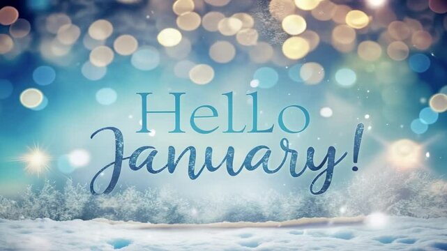 Happy Winter background. Hello January season. Cartoon illustration Template for Poster, Banner, Greeting, Card, Flyer, Cover, Sale, Promotion. Snowfall, Snowy weather. welcome winter design