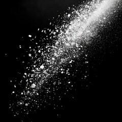 Falling snow flakes overlay. Isolated on black background or to add over your composition