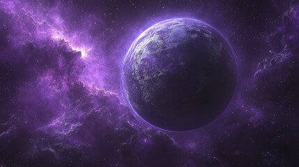 Purple Nebula Planet Space Background