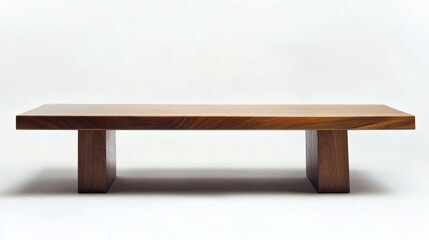 Modern Minimalist Walnut Coffee Table with Low Profile Legs