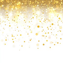 Golden dust light png. Christmas glowing bokeh confetti and sparkle overlay texture for your design. Stock royalty free vector illustration. PNG