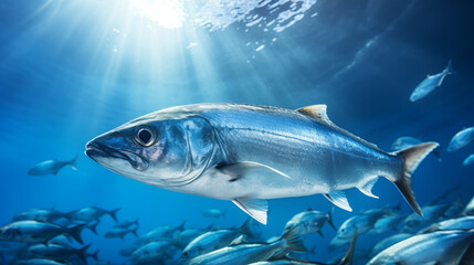 School of herring baltic fish. Marine life. Shad optimized from to be used in background design, decoration