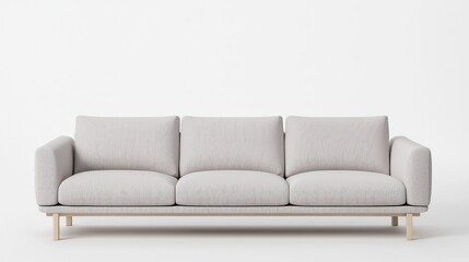 Fototapeta premium Minimalist Light Grey Sofa Design for Modern Living Room Decor