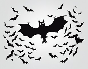 Obraz premium Spooky Halloween Bat Silhouettes