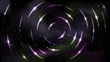 Universe Outer Space Abstract Gradient Poster, Background, and Banner Featuring Starling Light Design and Circular Line Patterns Vector © Jer