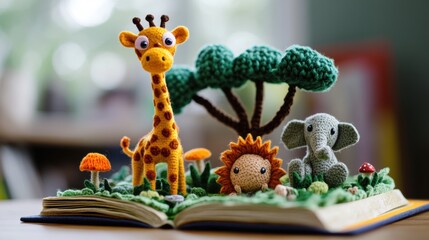 Adorable Crochet Safari Animals in a Book