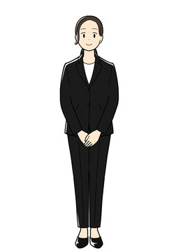 正面を向いて立つビジネスウーマン