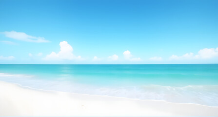 Obraz premium Serene Beach Scene: Turquoise Ocean and White Sand