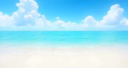 Obraz premium Serene Tropical Beach Scene with Turquoise Ocean and White Sand