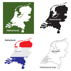 Fototapeta premium Netherlands map icon design