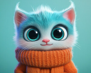 Obraz premium Cute cat 3d