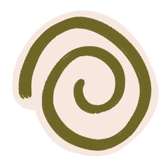 Green Spiral Doodle – Abstract Hand-Drawn Symbol