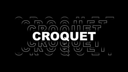 Croquet sports name text animation 4K video.