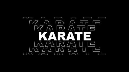Karate sports name text animation 4K video.