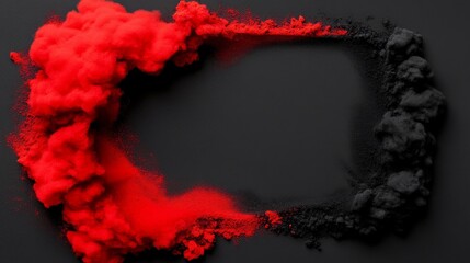 Abstract Red and Black Smoke: A vibrant abstract composition featuring swirls of red smoke contrasting dramatically against a black background, creating a bold and impactful design.