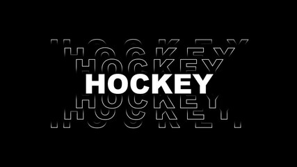 Hockey sports name text animation 4K video.