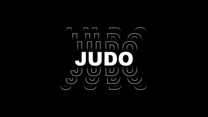 Judo sports name text animation 4K video.