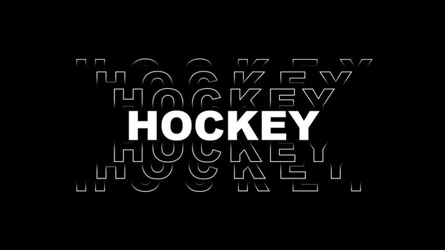 Hockey sports name text animation 4K video.