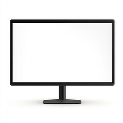 Trendy realistic thin frame monitor mock up with blank white screen isolated. PNG. Vector illustration. , on white background