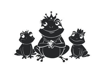 Hand drawn frog silhouette. Reptile animal icon concept. Trendy single line draw graphic design vector illustration