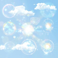 Vector transparent sunlight special lens flare light effect. PNG. Vector illustration ., on white background