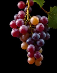 Fototapeta premium Grapes isolated on black background