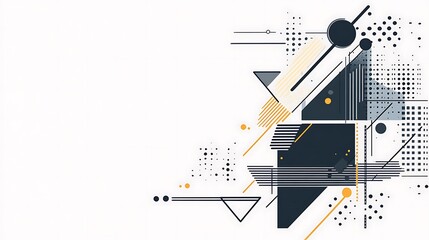 Abstract Geometric Design With Bold Shapes And Lines