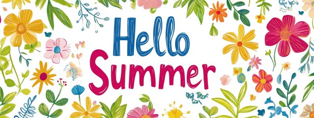 Obraz premium inscription hello summer. Selective focus