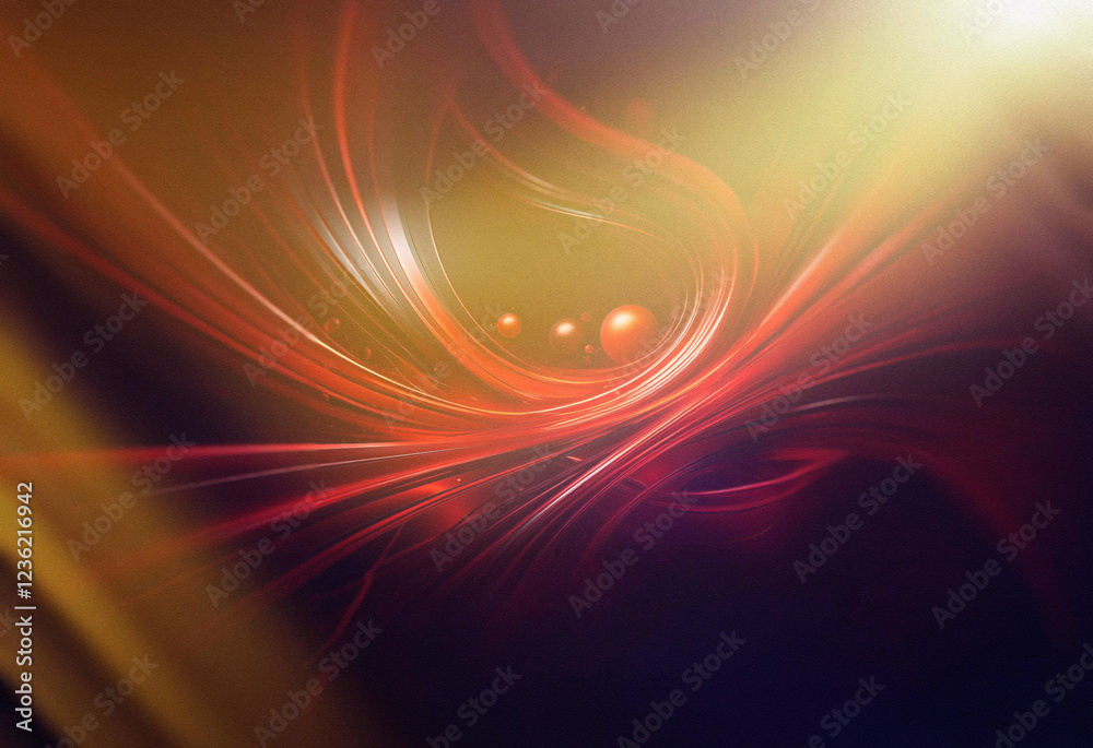Aufkleber abstract sci-fi double exposure background. swirling red and gold lines create a dynamic, energetic 