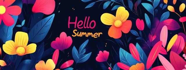 inscription hello summer. Selective focus