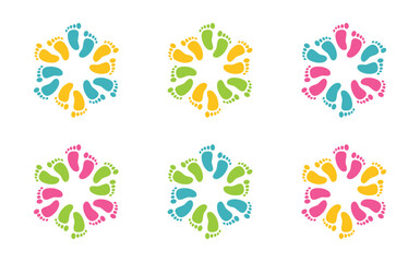 Children's Colorful Footprints Graphic Design. 