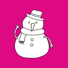 Doodle Winter Clipart: Cartoon Winter Clipart: Black and White Kawaii Winter Clipart