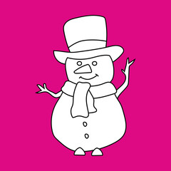 Doodle Winter Clipart: Cartoon Winter Clipart: Black and White Kawaii Winter Clipart