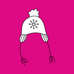 Kawaii Winter Clipart: Doodle Winter Clipart: Black and White Winter Clipart Graphics