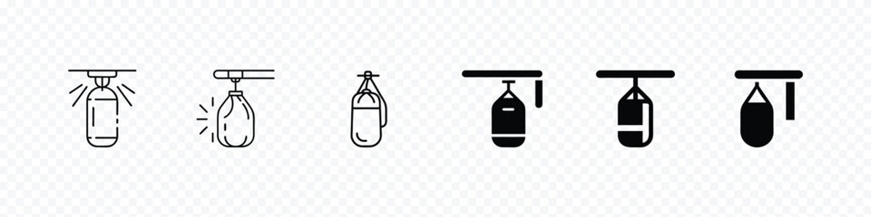 Boxing punch bag icon, Boxing Punching bag icon set, Punch bag icon