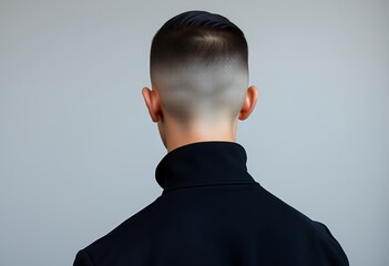 Fototapeta premium Modern Back Short Hair with Clean Fade and Tapered Cut