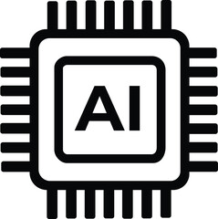 Ai chip icon, Representing  artificial intelligence technology vector on white background 