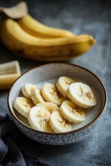 Slited Bananas on Table