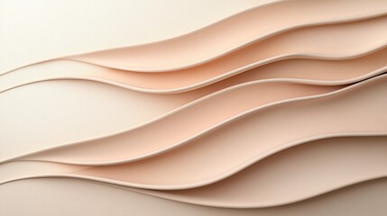 Elegant Minimal Abstract Background with Soft Wavy Lines and Neutral Beige Tones  Soothing Peaceful and Graceful Composition