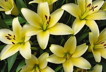 Obraz premium Vibrant Yellow Lily Close-Up: Nature's Floral Marvel