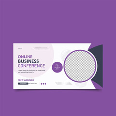 Online Business Promotion Conference live webinar invitation post Modern template design.
