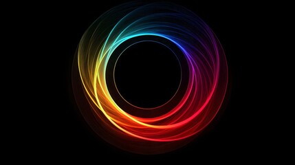 Abstract Rainbow Circular Light Trails Design