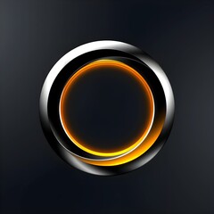 Futuristic Metallic Ring with Glowing Orange Core on Dark Background

