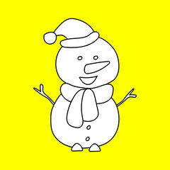 Cartoon Winter Clipart: Kawaii Winter Clipart: Black and White Winter Clipart Doodles