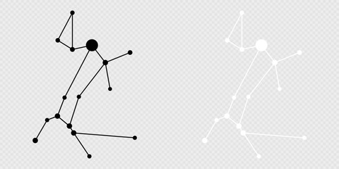 Canis Major constellation map set. Vector illustration.