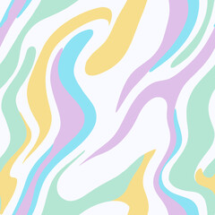 Abstract colorful curves seamless pattern with waves