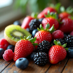 Obraz premium strawberries and blueberries